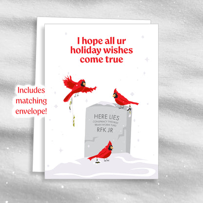 Bird Poo - Red - Greeting Card