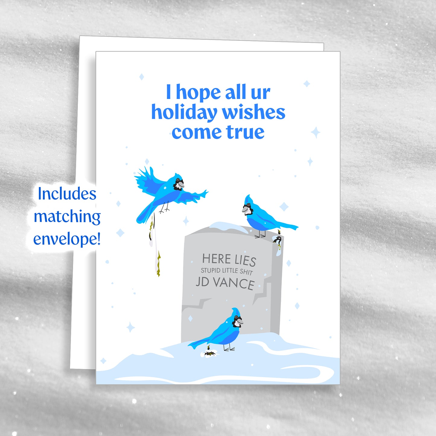 Bird Poo - Blue - Greeting Card