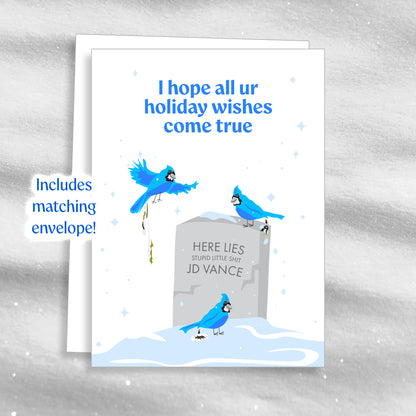 Bird Poo - Blue - Greeting Card