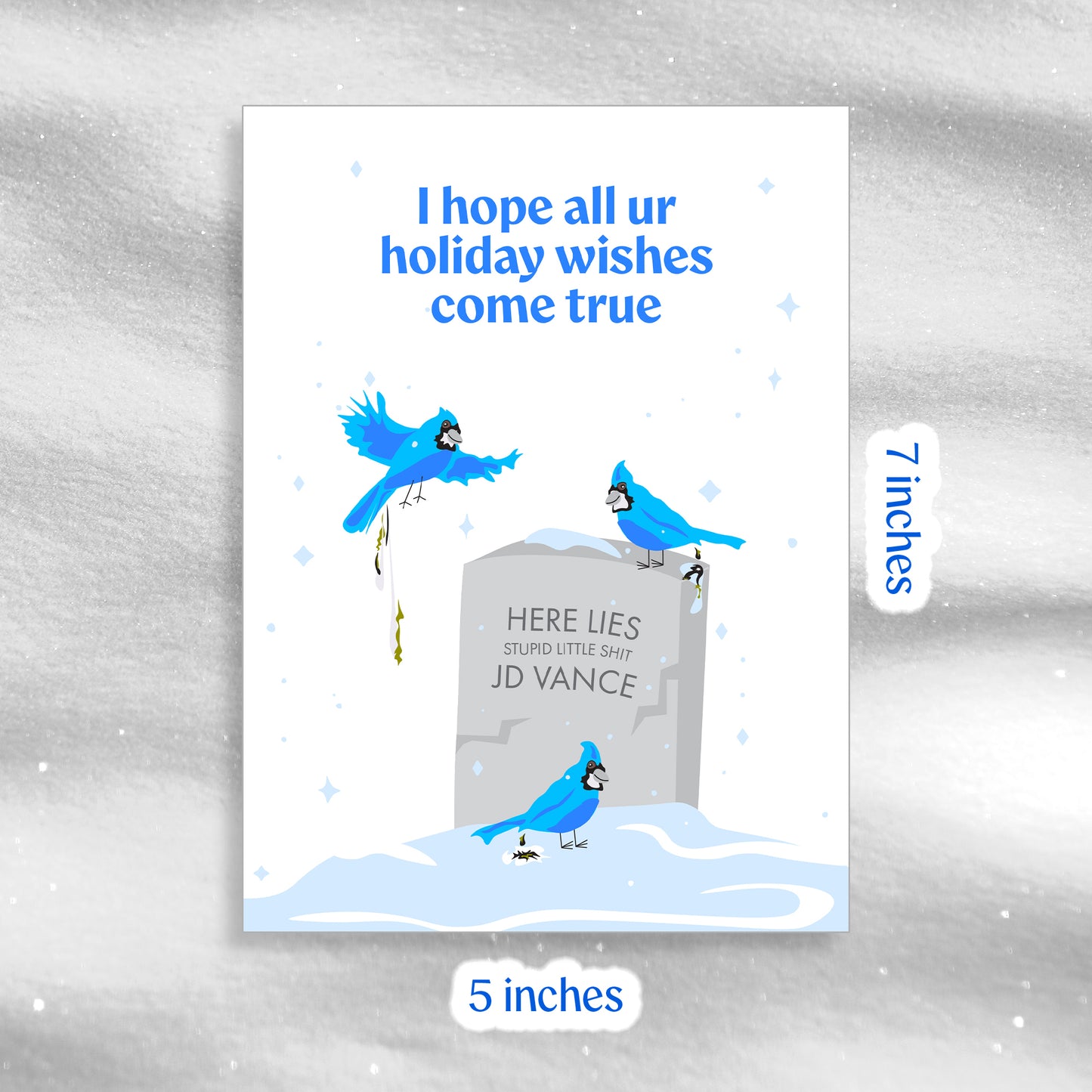 Bird Poo - Blue - Greeting Card