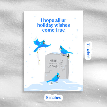 Bird Poo - Blue - Greeting Card