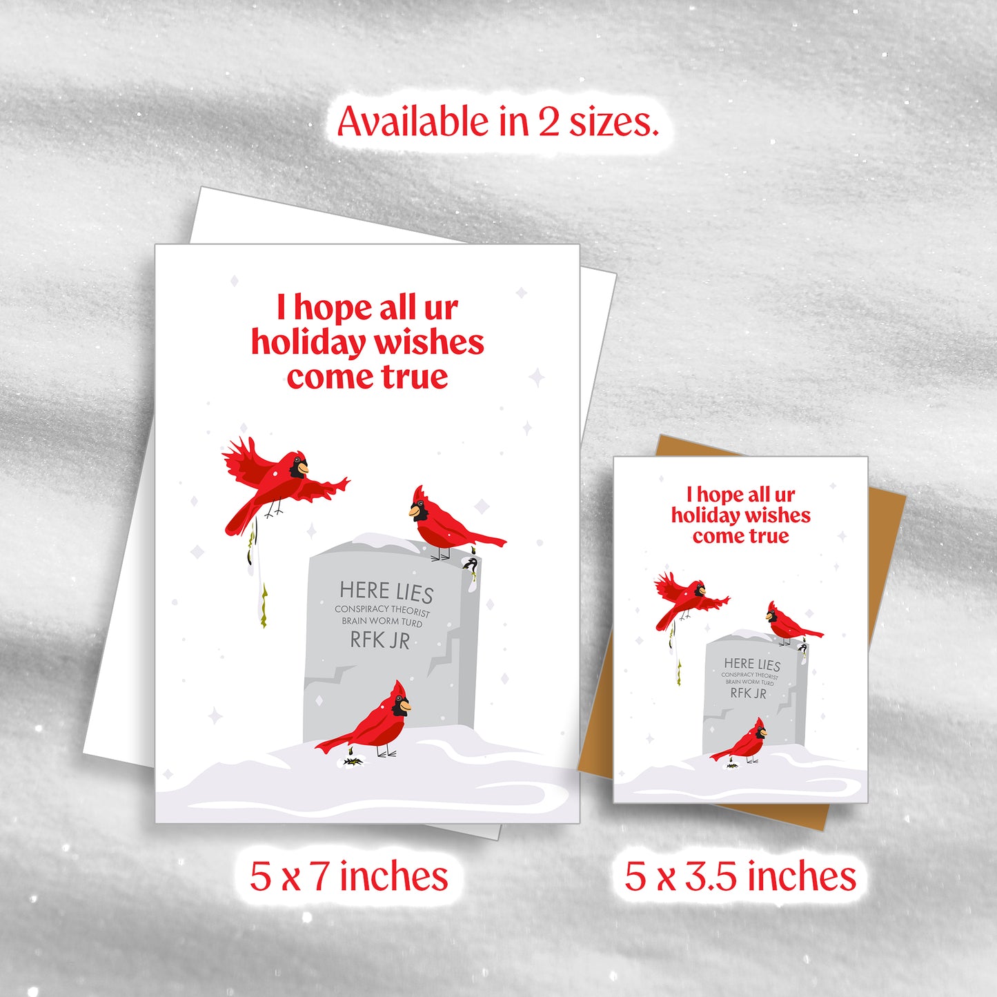 Bird Poo - Red - Greeting Card