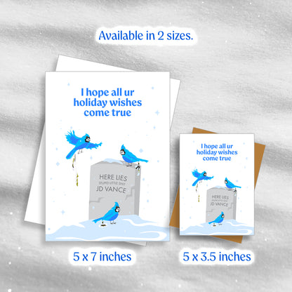 Bird Poo - Blue - Greeting Card