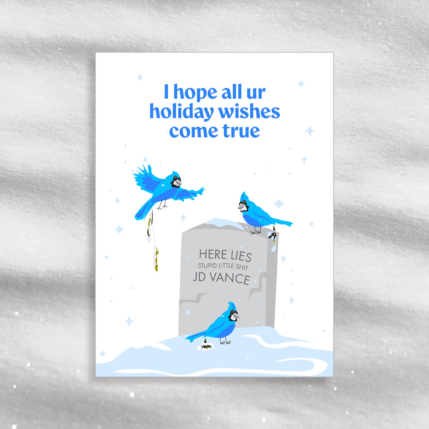 Bird Poo - Blue - Greeting Card