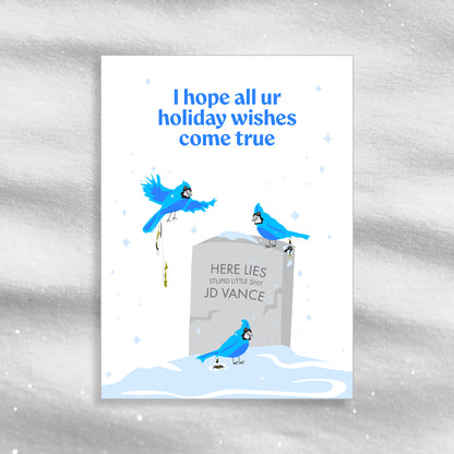 Bird Poo - Blue - Greeting Card