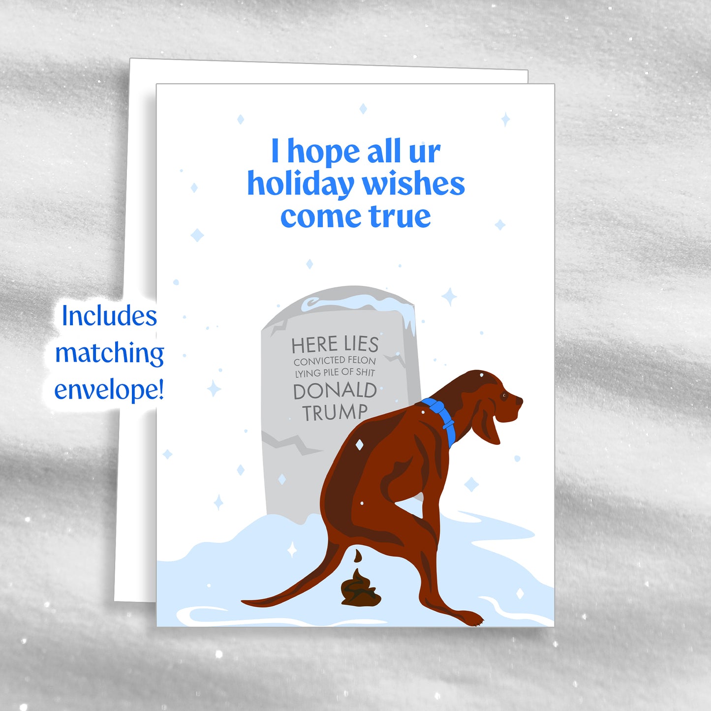 Dog Poo - Blue - Greeting Card