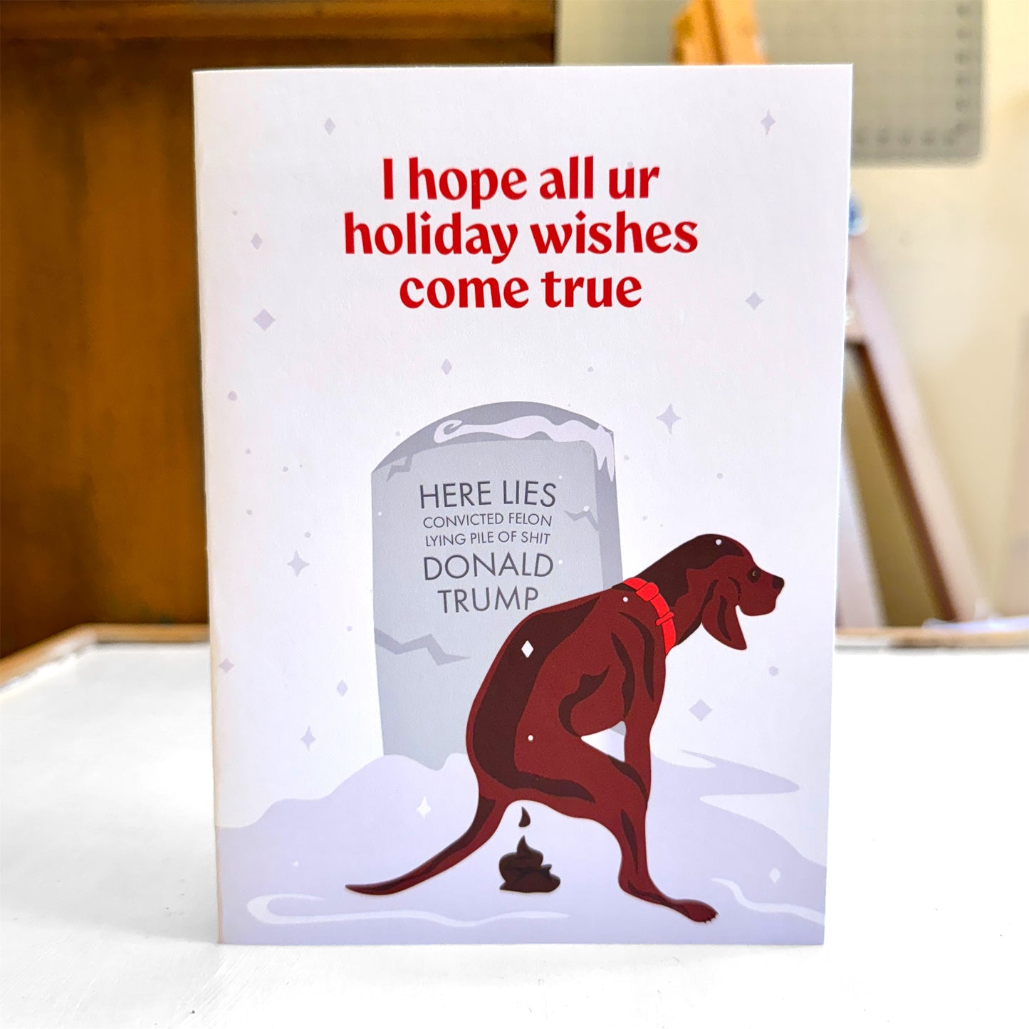 Dog Poo - Red - Greeting Card