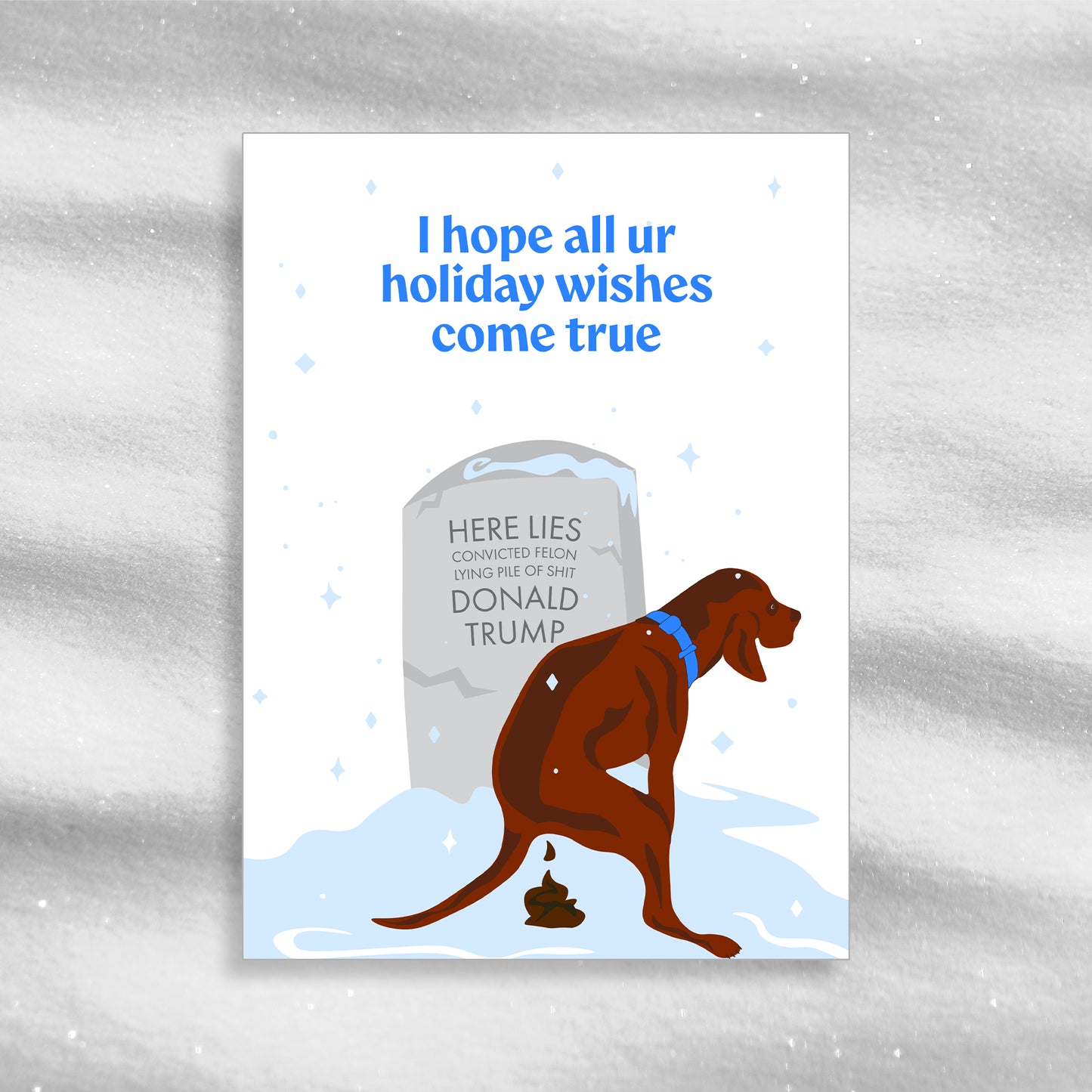 Dog Poo - Blue - Greeting Card