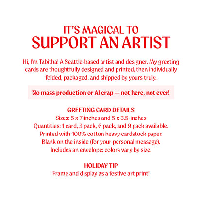 Magical - Red - Greeting Card