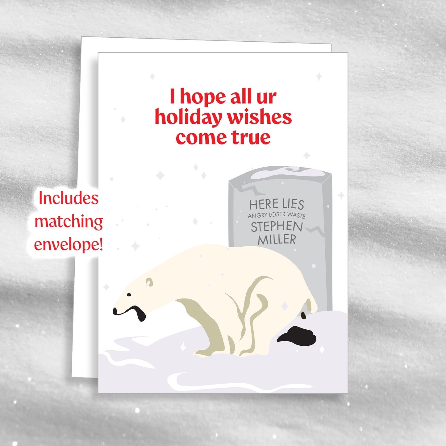 Polar Bear Poo - Red - Greeting Card