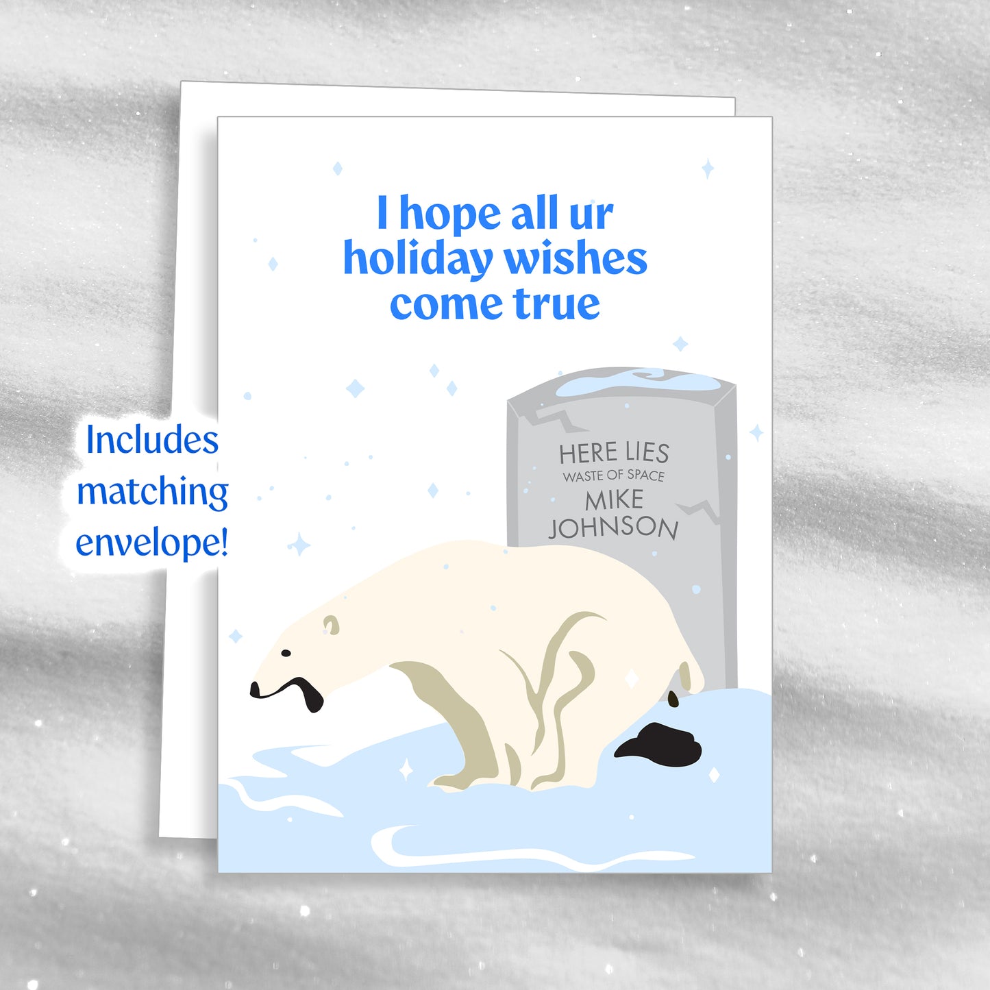Polar Bear Poo - Blue - Greeting Card