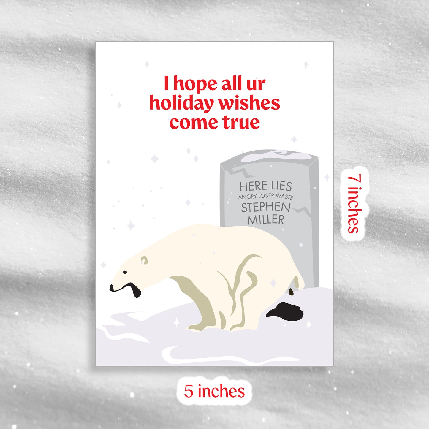 Polar Bear Poo - Red - Greeting Card