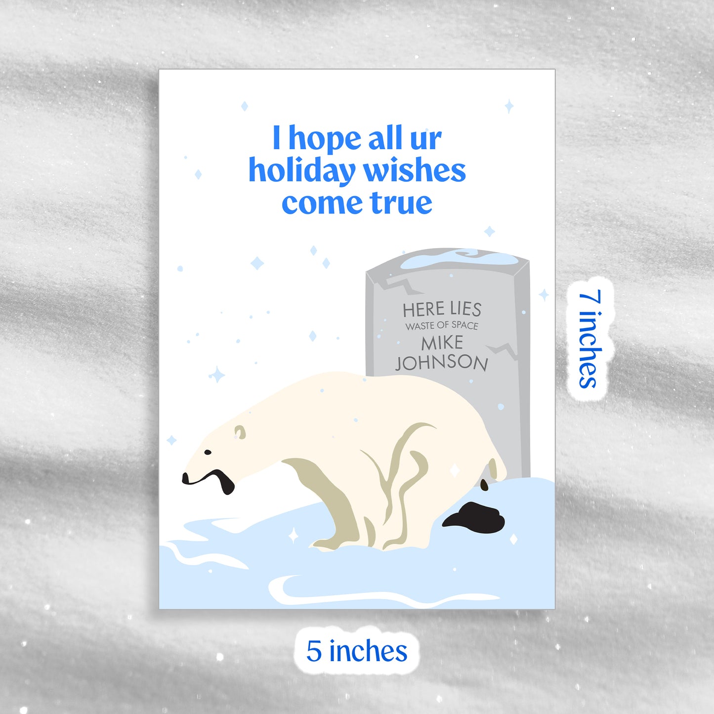 Polar Bear Poo - Blue - Greeting Card