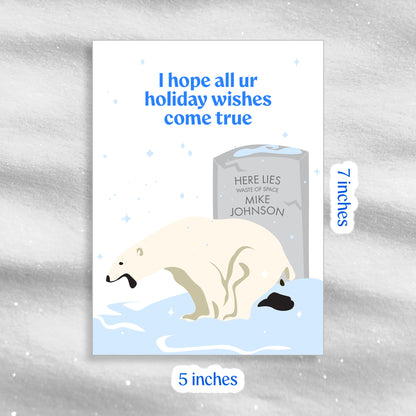 Polar Bear Poo - Blue - Greeting Card