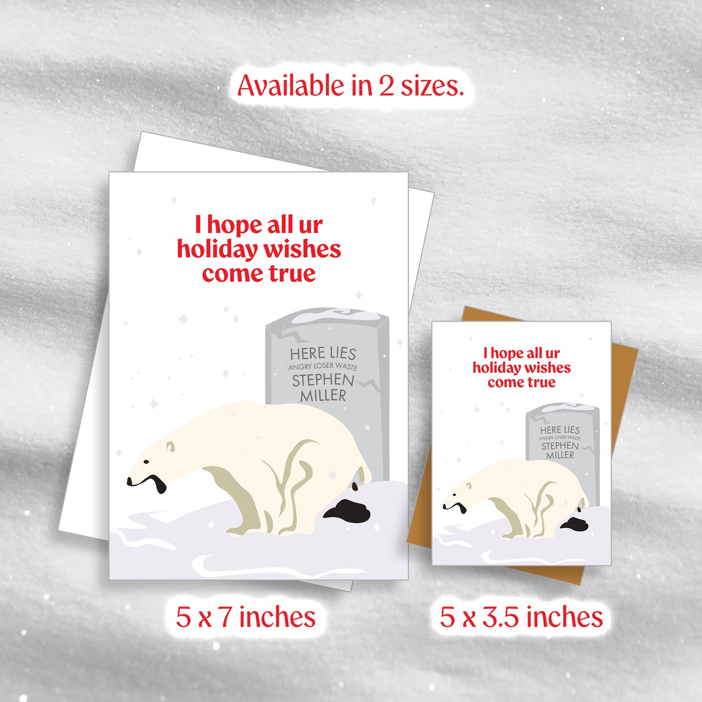 Polar Bear Poo - Red - Greeting Card