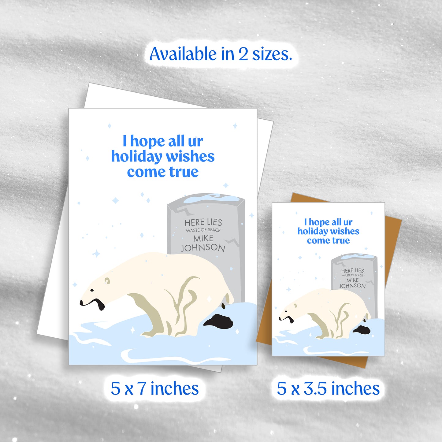 Polar Bear Poo - Blue - Greeting Card