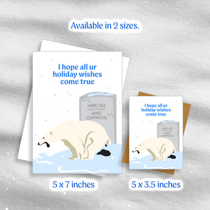 Polar Bear Poo - Blue - Greeting Card