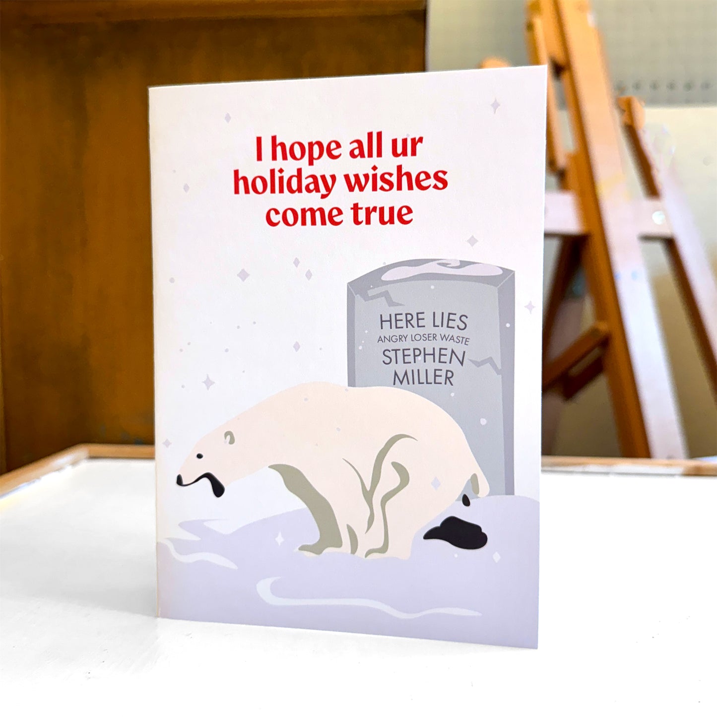 Polar Bear Poo - Red - Greeting Card
