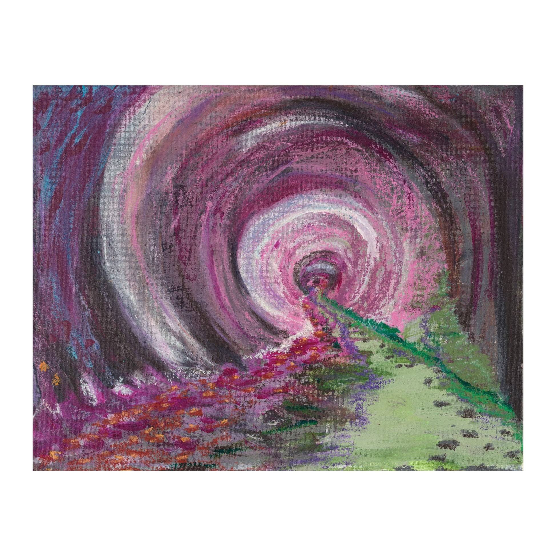 Abstract colorful artwork, Tunnel of Fun, on a white background.