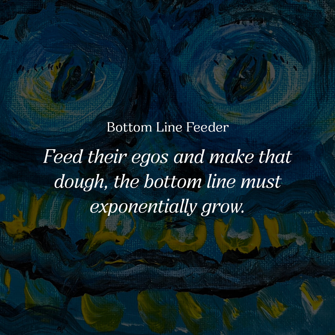 Artistic depiction of fish with a motivational quote on a dark background