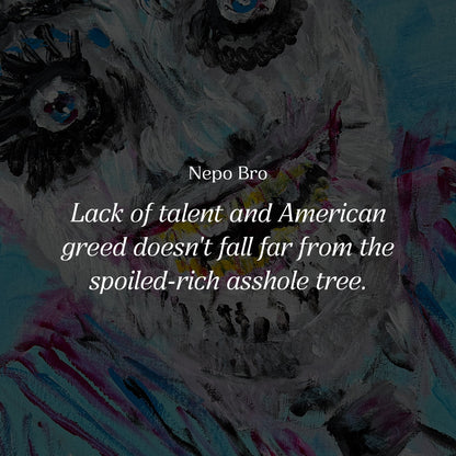 Artistic depiction of a figure with text overlay on a dark background