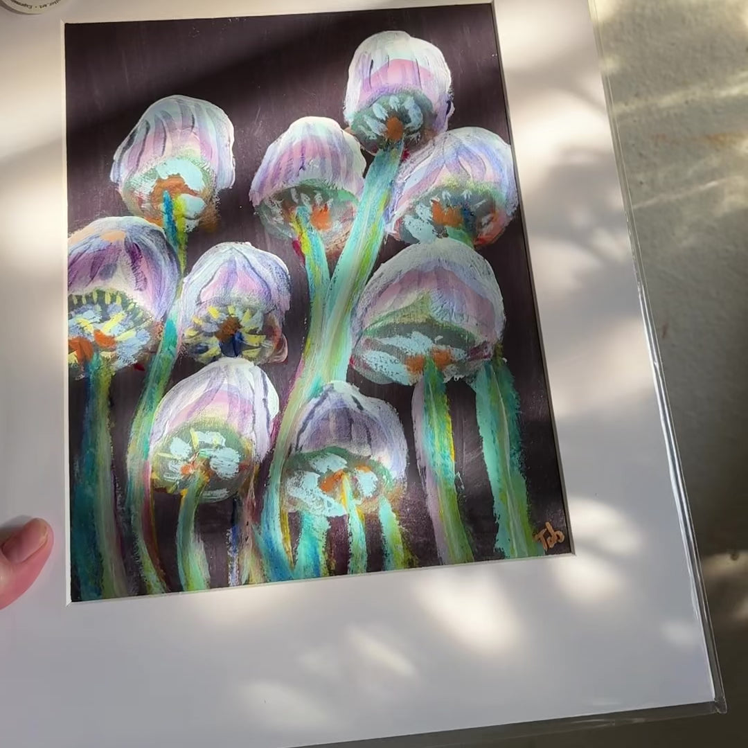 Video of Mingeling Mush in a cellophane bag, packaged. Artist is holding the artwork in the beaming sunlight.